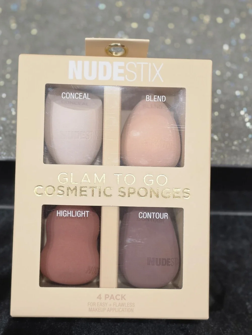 NUDESTIX 4-Pack Glam To Go Cosmetic Sponges